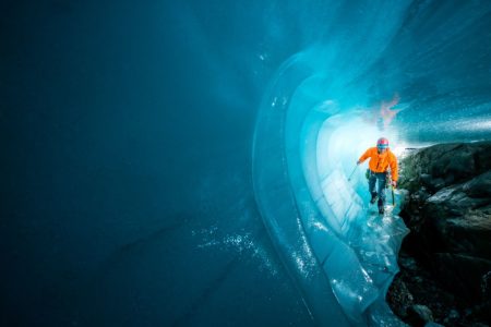 Ice cave on the glacier at Whistler Blackcomb, BC